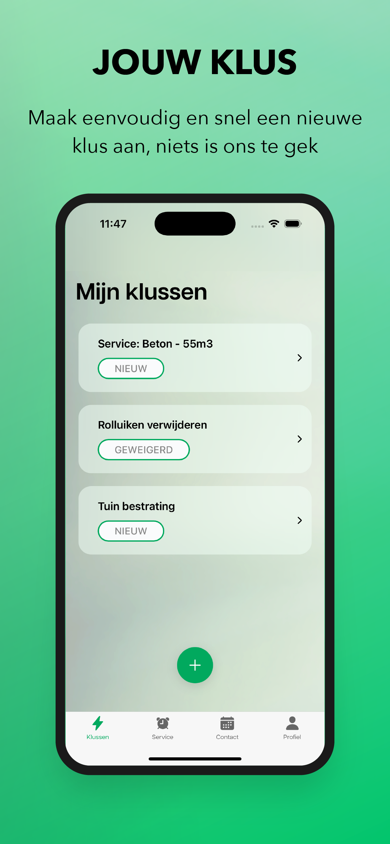 Screenshot van de Pieffers app