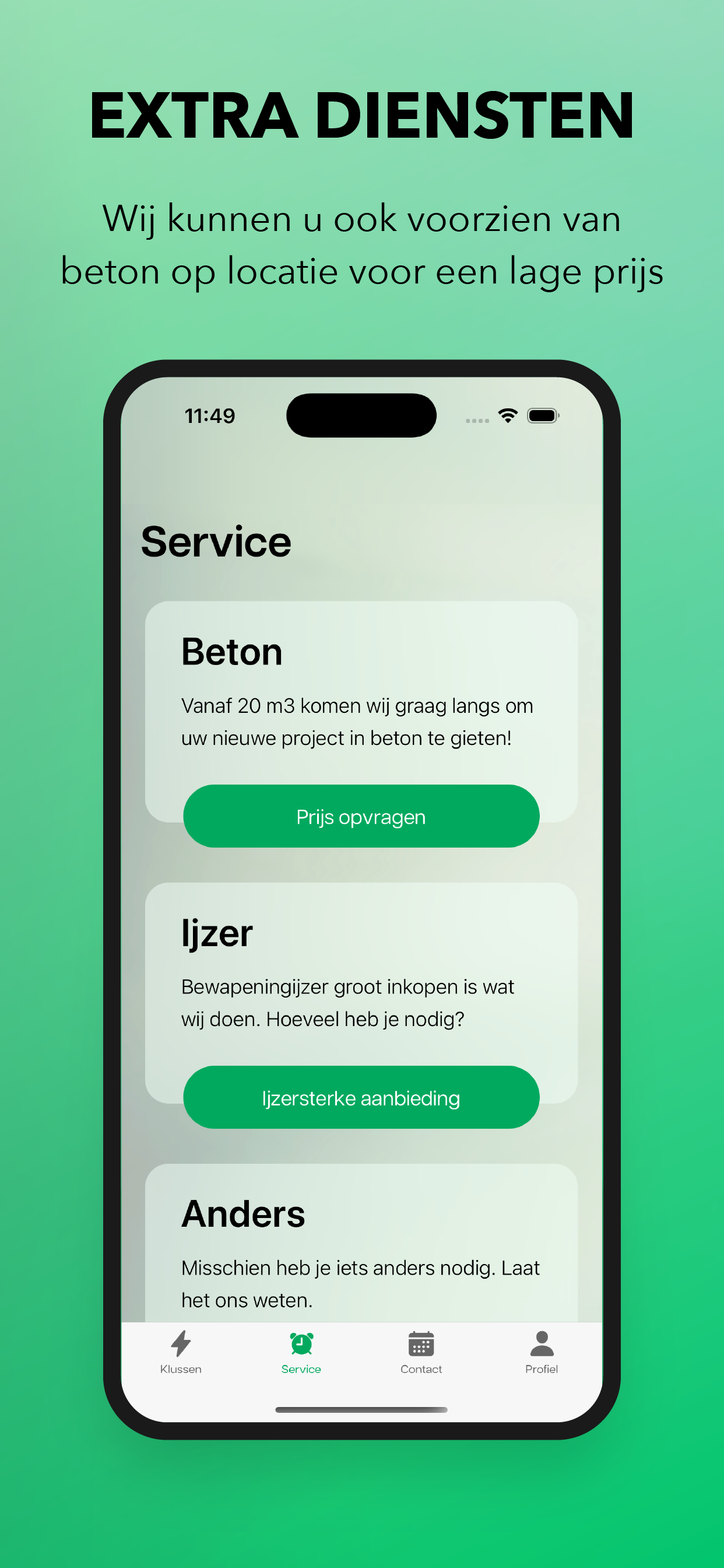 Screenshot van de Pieffers app